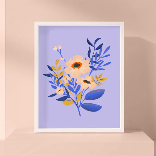 Cobalt Bloom Floral Art Print