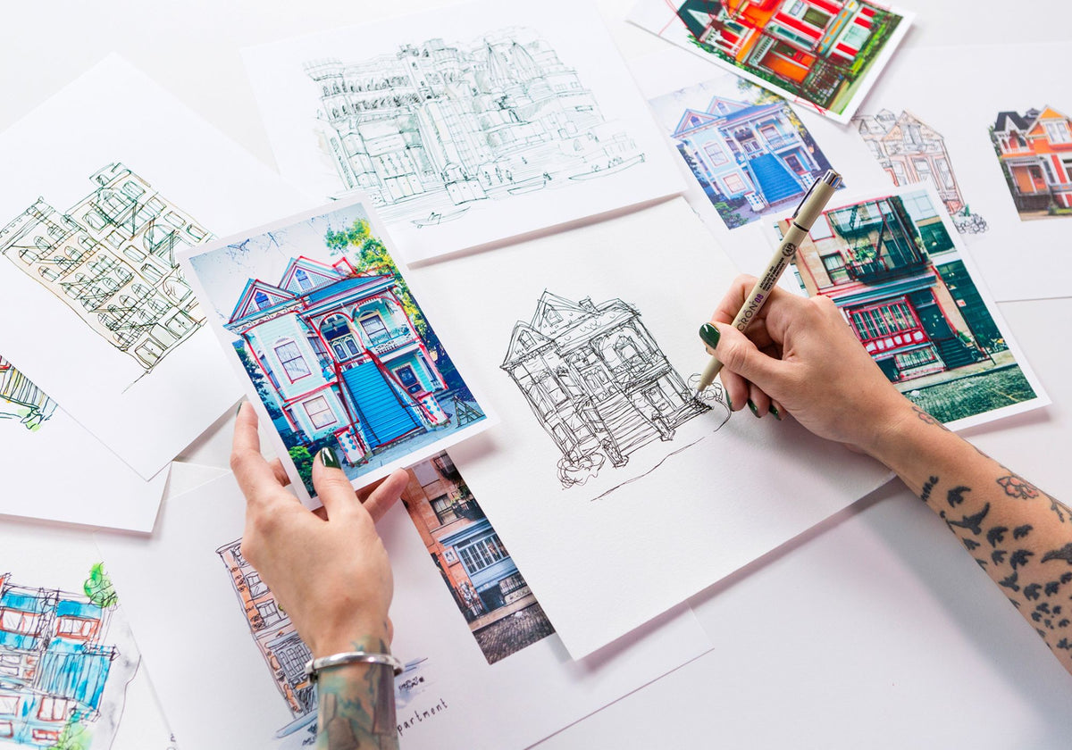 Urban Sketching: Draw Quaint Buildings in One Point Perspective Class