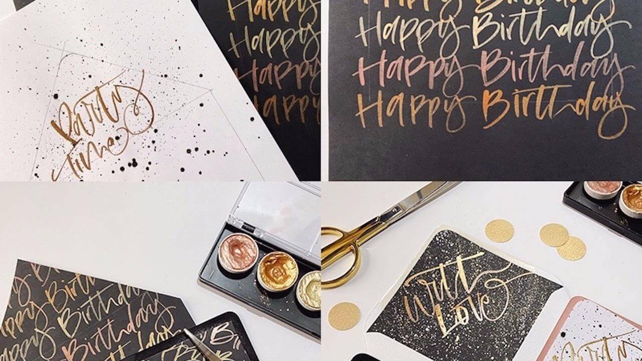 How to Make Brush Lettered Envelope Inserts
