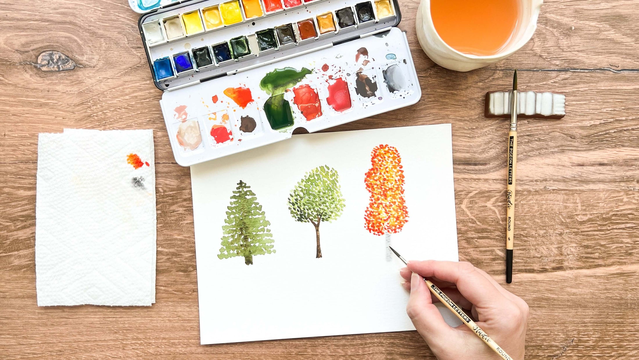 Easy watercolor tree tutorial