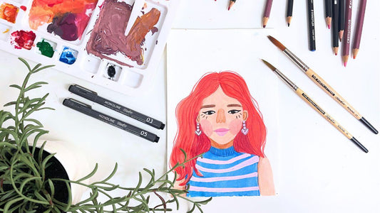 Mixed media self portrait tutorial