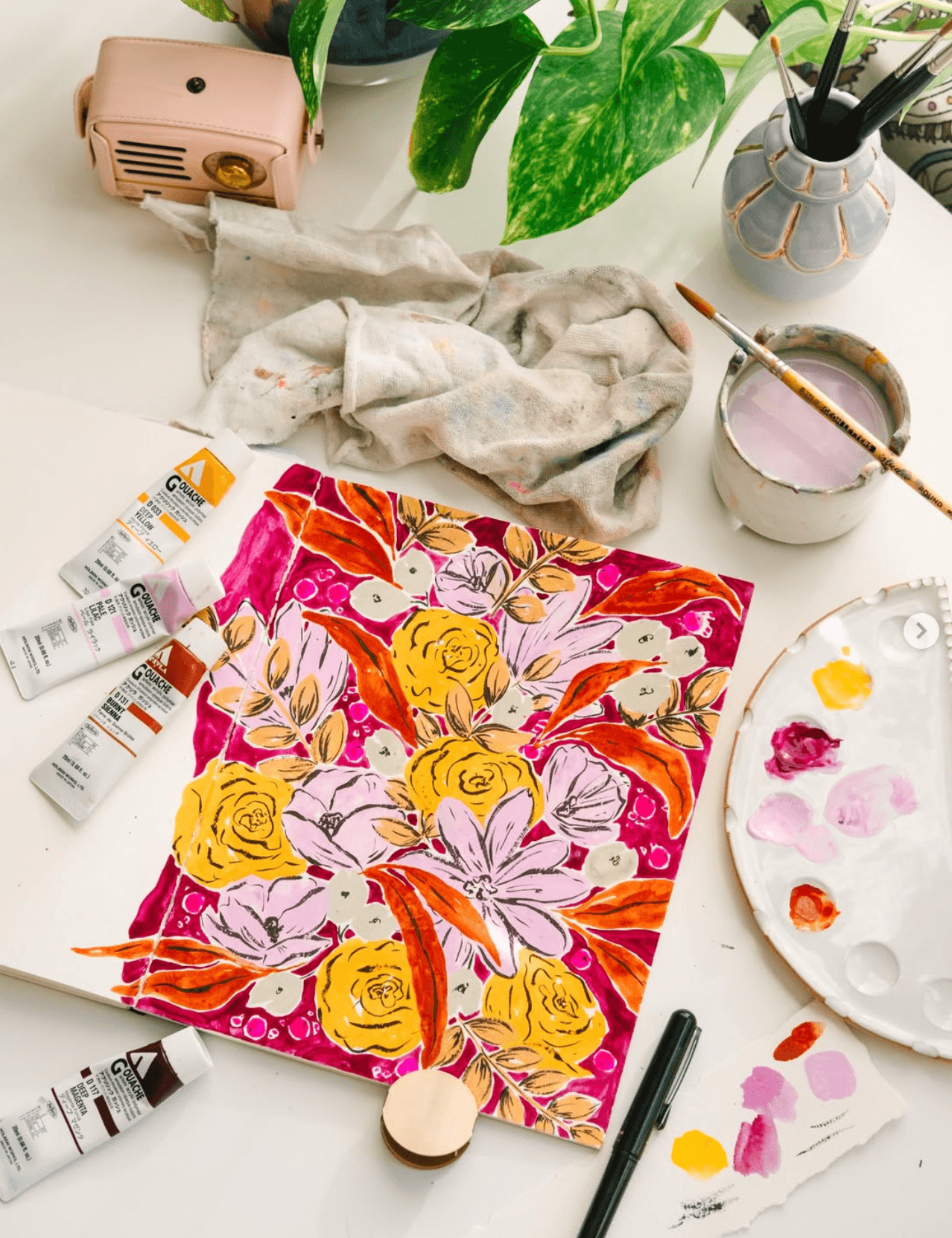 loose watercolor florals tutorial