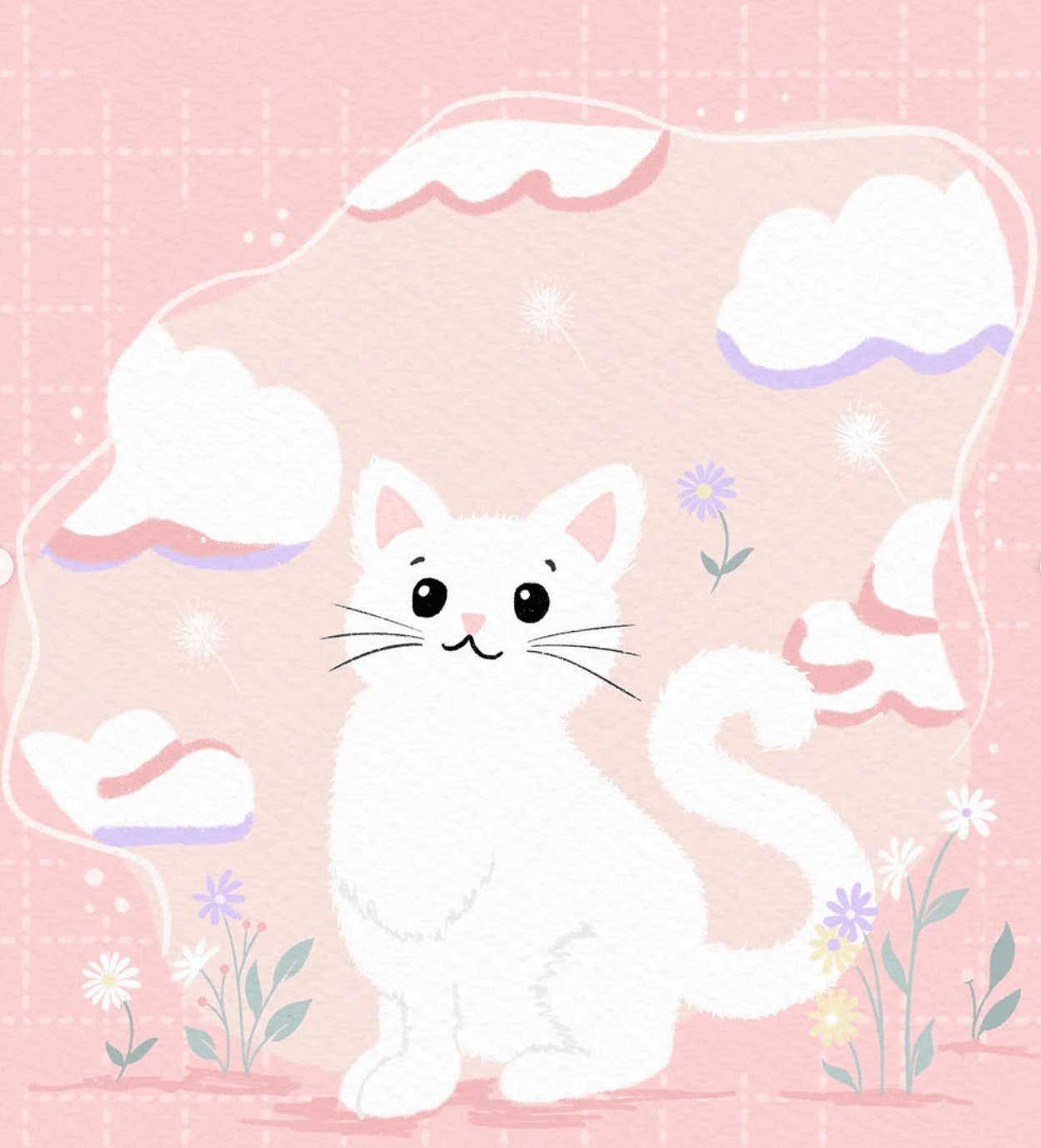 cute cat illustration in procreate