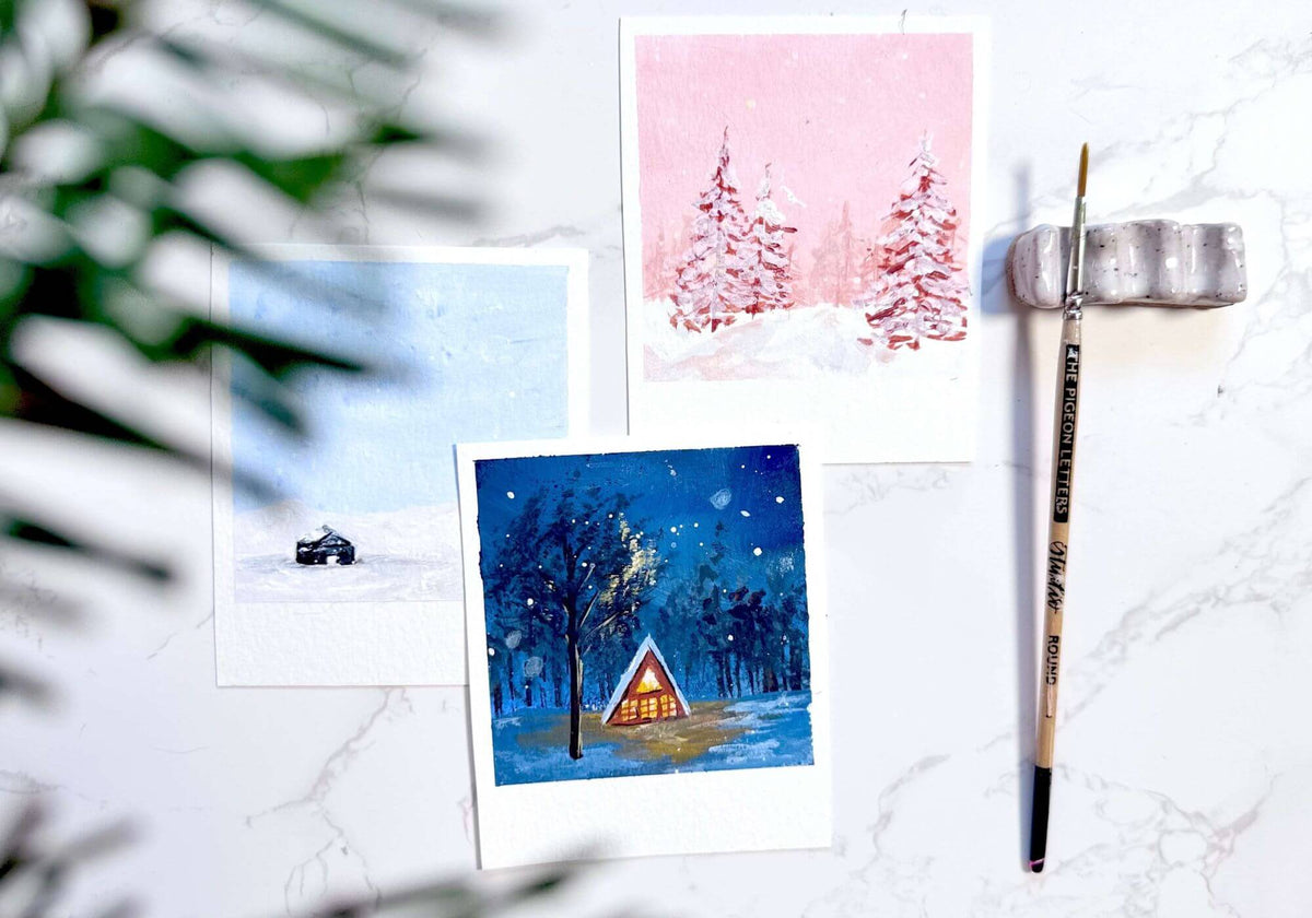 gouache polaroid landscape ideas