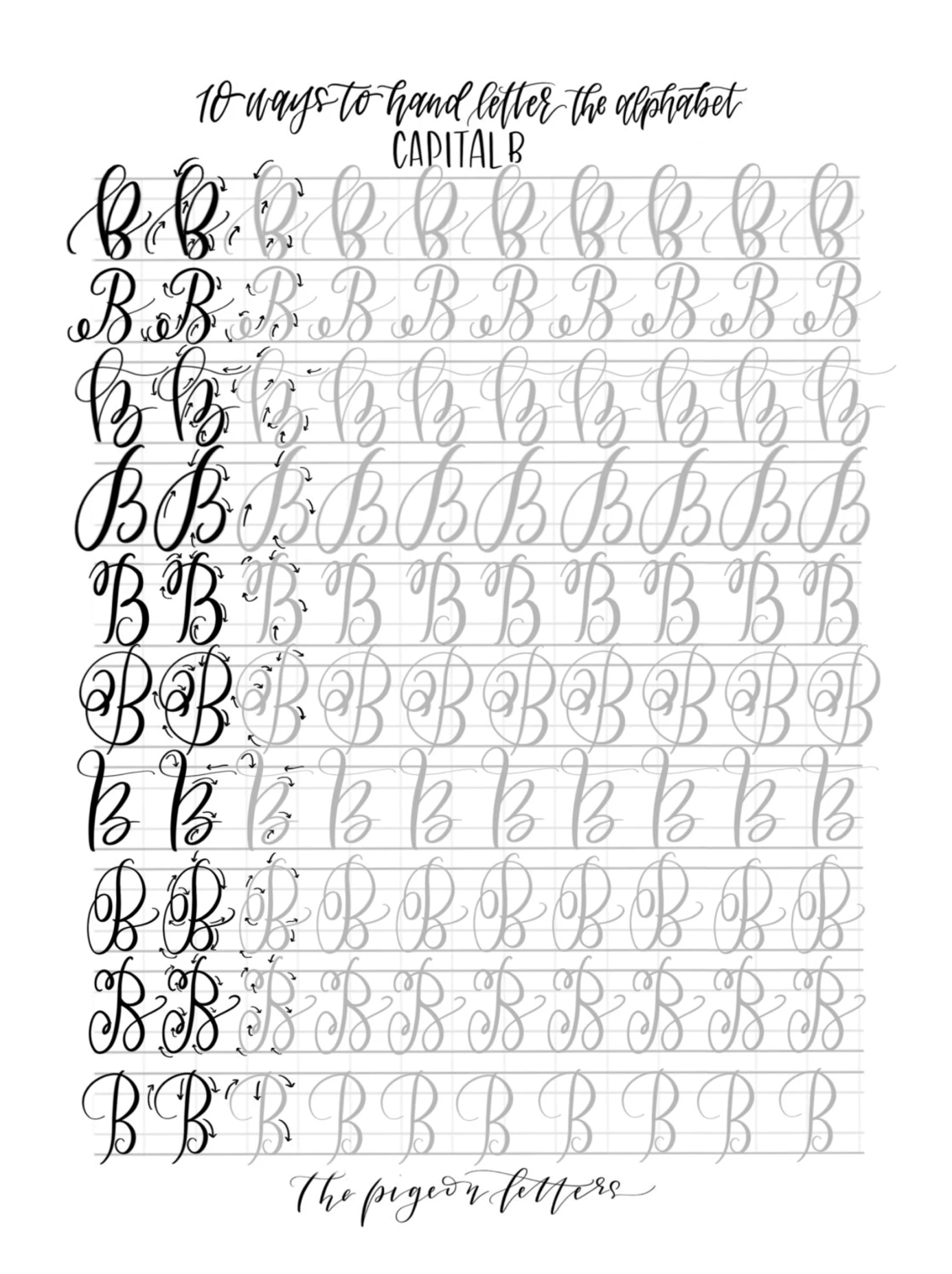 Bundled Lettering Practice Sheets - 10 Ways Uppercase & Lowercase