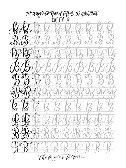 Bundled Lettering Practice Sheets - 10 Ways Uppercase & Lowercase