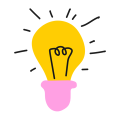 hand drawn lightbulb doodle