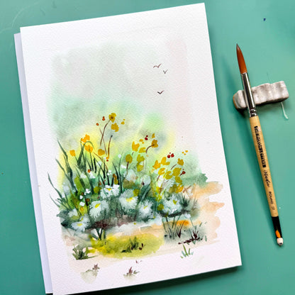 Loose Misty Watercolor Wildflowers