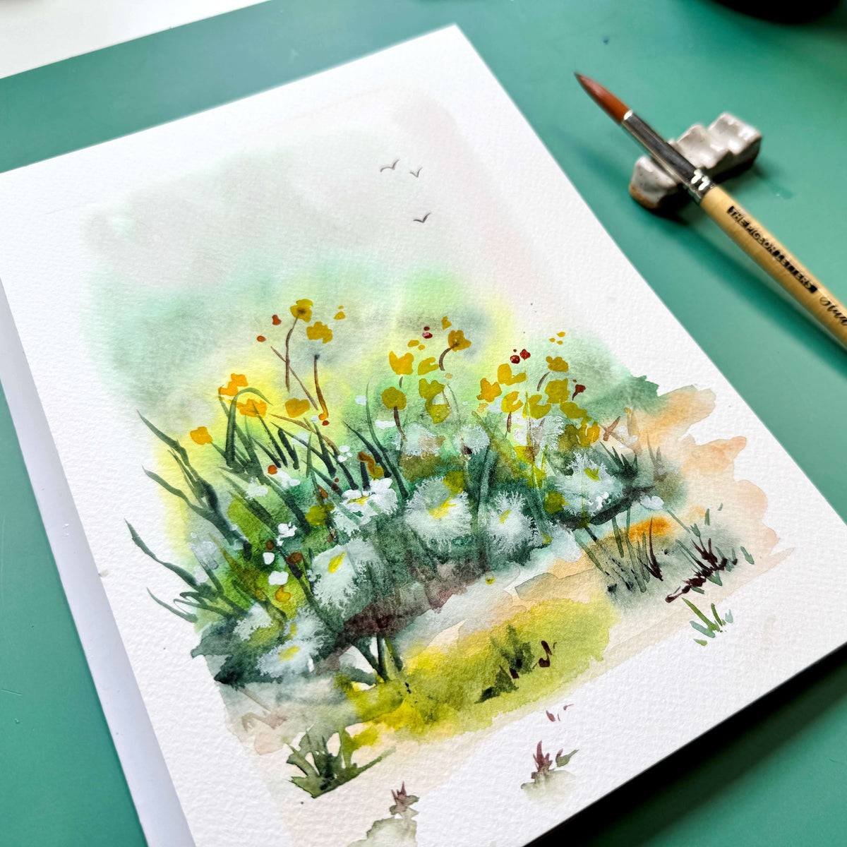 Loose Misty Watercolor Wildflowers