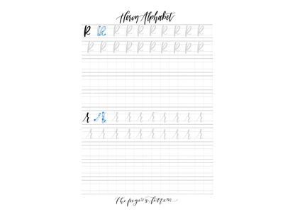 Lettering Practice Sheets - Heron Alphabet