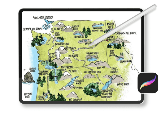 Draw Illustrative Maps in Procreate Class