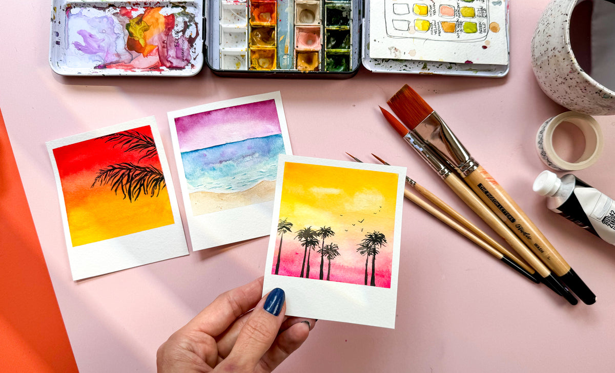 Watercolor Polaroids: Summer Sunsets Class